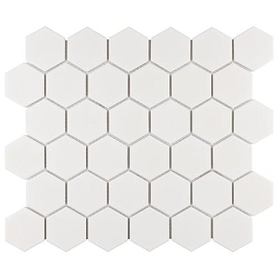 Gotham 2" Hex Unglazed Porcelain Tile - Off White - Per Case of 10 Sheets - 9.96 Square Feet