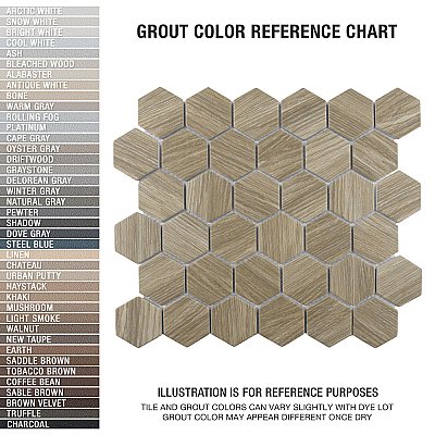Llama 2" Hex Matte Noce 11-1/8 in. x 12-5/8 in. Porcelain Mosaic Tile - 10 Tiles Per Case - 10.0 Square Feet