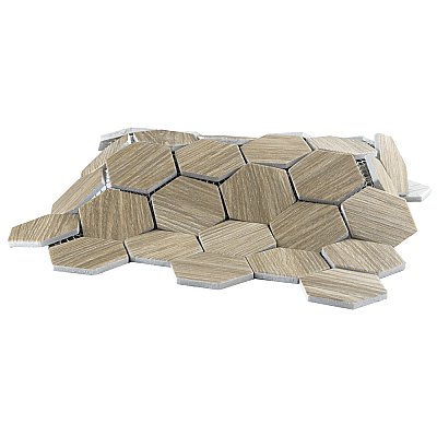 Llama 2" Hex Matte Noce 11-1/8 in. x 12-5/8 in. Porcelain Mosaic Tile - 10 Tiles Per Case - 10.0 Square Feet