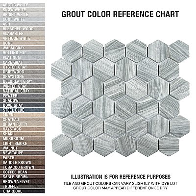 Llama 2" Hex Matte Silver Smoke 11-1/8 in. x 12-5/8 in. Porcelain Mosaic Tile - 10 Tiles Per Case - 10.0 Square Feet