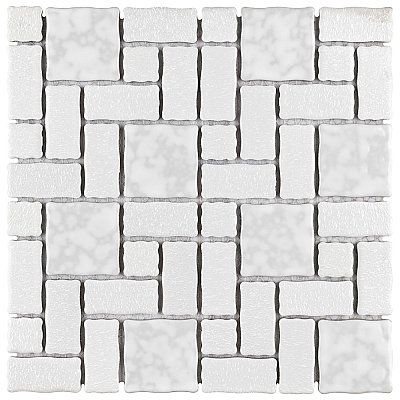 Academy White 11-7/8" x 11-7/8" Porcelain Mosaic Tile -10 Sheets Per Case -10 Sq. Ft.