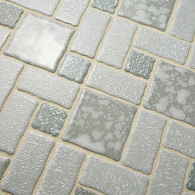 Academy Grey 11-7/8" x 11-7/8" Porcelain Mosaic Tile -10 Sheets Per Case -10 Sq. Ft.