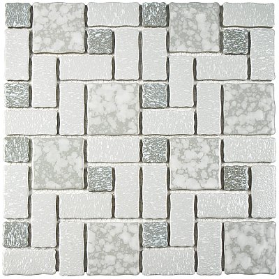 Academy Grey 11-7/8" x 11-7/8" Porcelain Mosaic Tile -10 Sheets Per Case -10 Sq. Ft.