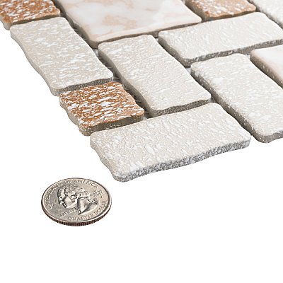 Academy Beige 11-7/8" x 11-7/8" Porcelain Mosaic Tile -10 Sheets Per Case -10 Sq. Ft.