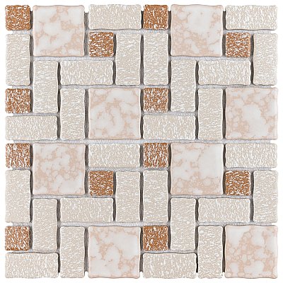 Academy Beige 11-7/8" x 11-7/8" Porcelain Mosaic Tile -10 Sheets Per Case -10 Sq. Ft.