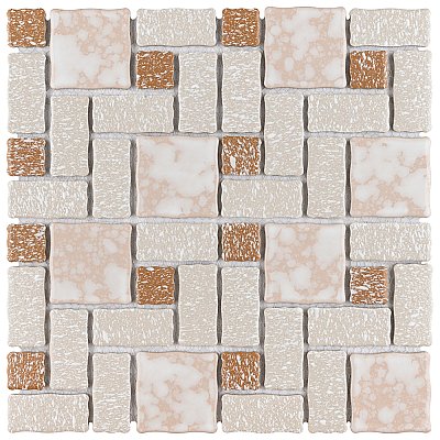 Academy Beige 11-7/8" x 11-7/8" Porcelain Mosaic Tile -10 Sheets Per Case -10 Sq. Ft.