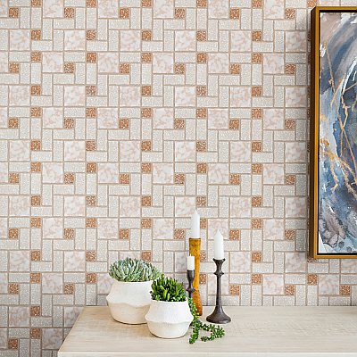 Academy Beige 11-7/8" x 11-7/8" Porcelain Mosaic Tile -10 Sheets Per Case -10 Sq. Ft.