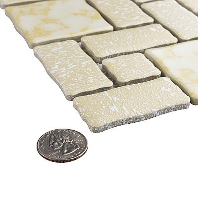 Academy Gold 11-7/8" x 11-7/8" Porcelain Mosaic Tile -10 Sheets Per Case -10 Sq. Ft.