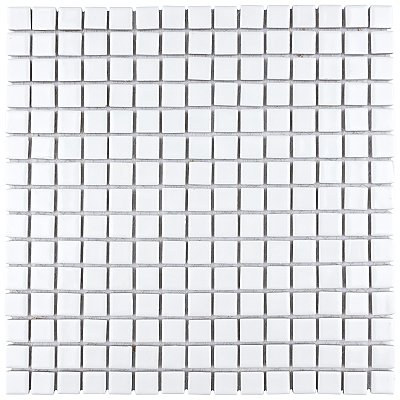 Hudson Edge White 12-1/4" x 12-1/4" Porcelain Mosaic Tile -10 Sheets Per Case -10.6 Sq. Ft.