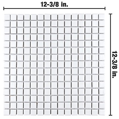 Hudson Edge White 12-1/4" x 12-1/4" Porcelain Mosaic Tile -10 Sheets Per Case -10.6 Sq. Ft.