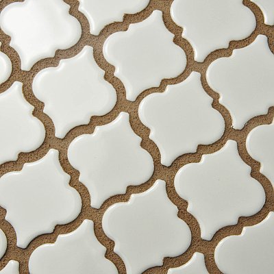 Hudson Tangier Glossy White 12-3/8" x 12-3/8" Porcelain Mosaic Tile -10 Sheets Per Case -11 Sq. Ft.
