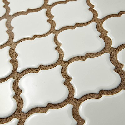 Hudson Tangier Glossy White 12-3/8" x 12-3/8" Porcelain Mosaic Tile -10 Sheets Per Case -11 Sq. Ft.
