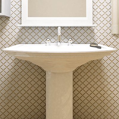 Hudson Tangier Glossy White 12-3/8" x 12-3/8" Porcelain Mosaic Tile -10 Sheets Per Case -11 Sq. Ft.