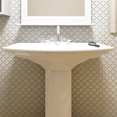 Hudson Tangier Glossy White 12-3/8" x 12-3/8" Porcelain Mosaic Tile -10 Sheets Per Case -11 Sq. Ft.