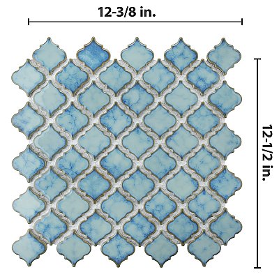 Hudson Tangier Marine 12-3/8" x 12-3/8" Porcelain Mosaic Tile -10 Sheets Per Case -11 Sq. Ft.