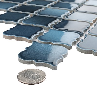 Hudson Tangier Glacier 12-3/8" x 12-3/8" Porcelain Mosaic Tile -10 Sheets Per Case -11 Sq. Ft.