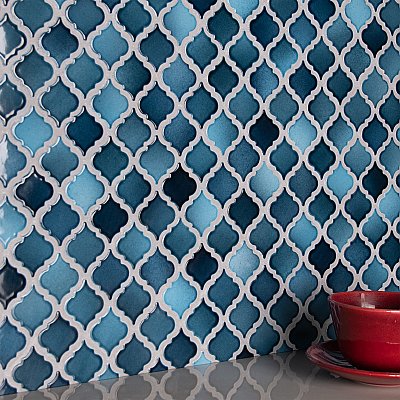 Hudson Tangier Glacier 12-3/8" x 12-3/8" Porcelain Mosaic Tile -10 Sheets Per Case -11 Sq. Ft.