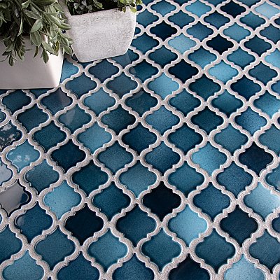 Hudson Tangier Glacier 12-3/8" x 12-3/8" Porcelain Mosaic Tile -10 Sheets Per Case -11 Sq. Ft.
