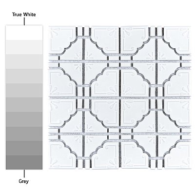 Moonbeam Glossy White 11-7/8" x 11-7/8" Porcelain Mosaic Tile -10 Tiles Per Case -10.1 Sq. Ft.