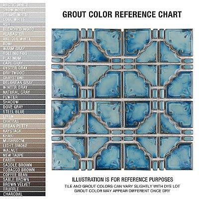 Moonbeam Diva Blue 11-7/8" x 11-7/8" Porcelain Mosaic Tile -10 Tiles Per Case -10.1 Sq. Ft.