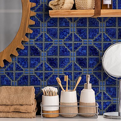 Moonbeam Blue Cloud 11-7/8" x 11-7/8" Porcelain Mosaic Tile -10 Tiles Per Case -10.1 Sq. Ft.