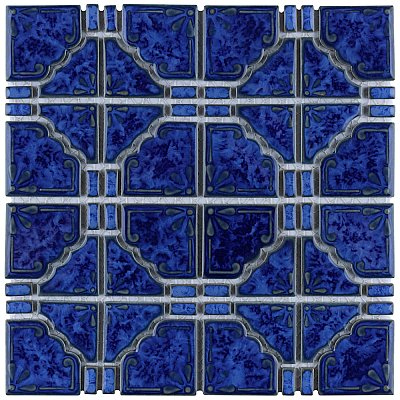 Moonbeam Blue Cloud 11-7/8" x 11-7/8" Porcelain Mosaic Tile -10 Tiles Per Case -10.1 Sq. Ft.