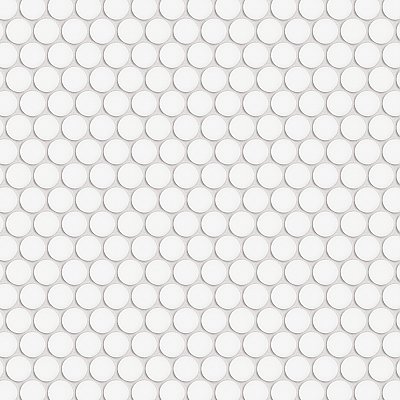 Hudson Penny Round Matte White 11-7/8" x 12-5/8" Porcelain Mosaic Tile -10 Sheets Per Case -10.5 Sq. Ft.
