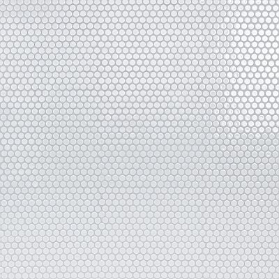 Hudson Penny Round Glossy White 11-7/8" x 12-5/8" Porcelain Mosaic Tile -10 Sheets Per Case -10.5 Sq. Ft.