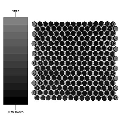 Hudson Penny Round Glossy Black 11-7/8" x 12-5/8" Porcelain Mosaic Tile -10 Sheets Per Case -10.5 Sq. Ft.