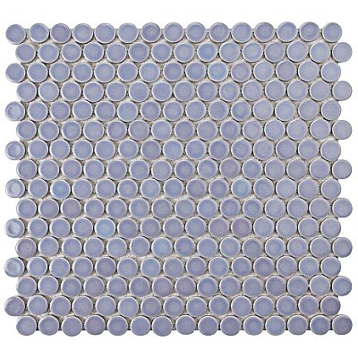 Hudson Penny Round Lavender 11-7/8" x 12-5/8" Porcelain Mosaic Tile -10 Sheets Per Case -10.5 Sq. Ft.