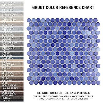 Hudson Penny Round Niagara 11-7/8" x 12-5/8" Porcelain Mosaic Tile -10 Sheets Per Case -10.5 Sq. Ft.