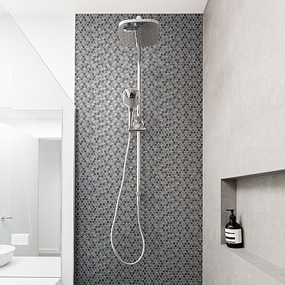Hudson Penny Round Stormy Night 11-7/8" x 12-5/8" Porcelain Mosaic Tile - 10 Tiles Per Case - 10.50 Sq. Ft.