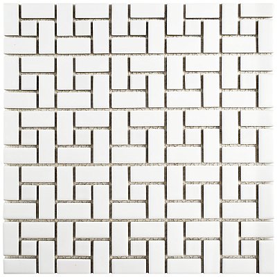 Spiral Matte Wht/Glossy Wht Dot 12-5/8" x 12-5/8" Porcelain Mosaic Tile -10 Tiles Per Case -11.3 Sq. Ft.
