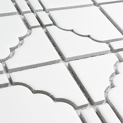 Osaka Matte White 11-7/8" x 11-7/8" Porcelain Mosaic Tile -10 Tiles Per Case -10.1 Sq. Ft.