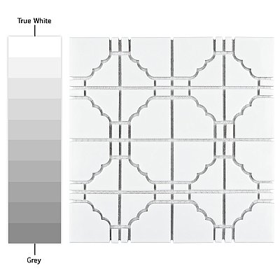 Osaka Glossy White 11-7/8" x 11-7/8" Porcelain Mosaic Tile -10 Tiles Per Case -10.1 Sq. Ft.
