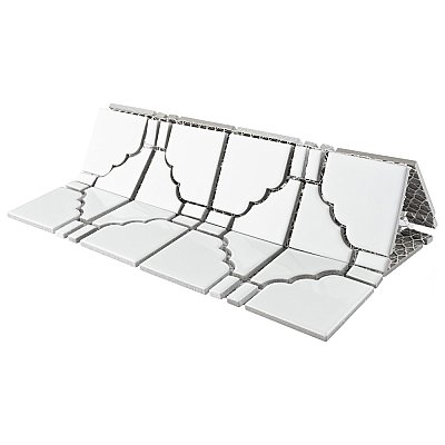 Osaka Glossy White 11-7/8" x 11-7/8" Porcelain Mosaic Tile -10 Tiles Per Case -10.1 Sq. Ft.
