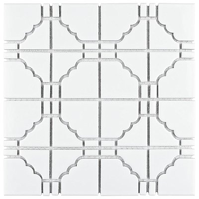 Osaka Glossy White 11-7/8" x 11-7/8" Porcelain Mosaic Tile -10 Tiles Per Case -10.1 Sq. Ft.
