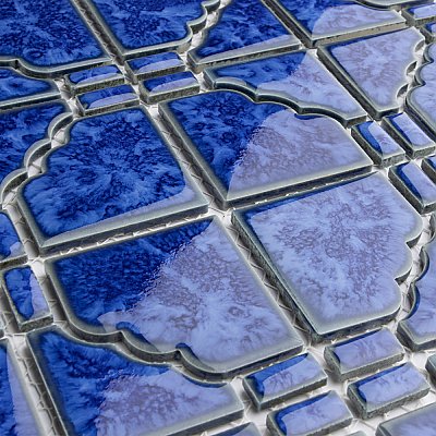 Osaka Blue Cloud 11-7/8" x 11-7/8" Porcelain Mosaic Tile -10 Tiles Per Case -10.1 Sq. Ft.