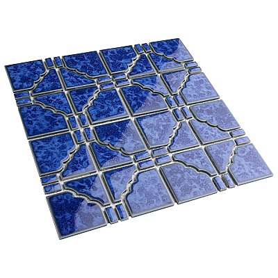 Osaka Blue Cloud 11-7/8" x 11-7/8" Porcelain Mosaic Tile -10 Tiles Per Case -10.1 Sq. Ft.