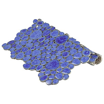 Pebble Blue Cloud 10-3/4" x 10-7/8" Porcelain Mosaic Tile -10 Tiles Per Case -8.3 Sq. Ft.