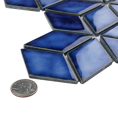 Hudson Rhombus Sapphire 10-1/4" x 11-3/4" Porcelain Mosaic Tile -10 Sheets Per Case -8.56 Sq. Ft.