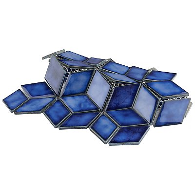 Hudson Rhombus Sapphire 10-1/4" x 11-3/4" Porcelain Mosaic Tile -10 Sheets Per Case -8.56 Sq. Ft.