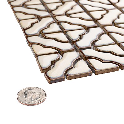 Tower Beige 12" x 12" Porcelain Mosaic Tile -10 Tiles Per Case -10.2 Sq. Ft.