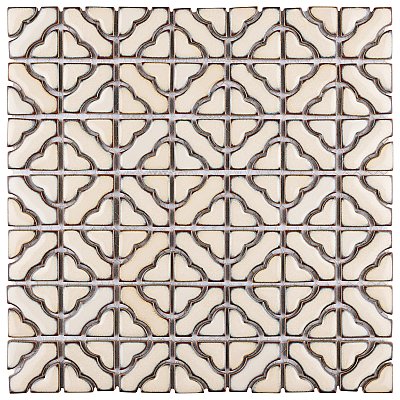 Tower Beige 12" x 12" Porcelain Mosaic Tile -10 Tiles Per Case -10.2 Sq. Ft.