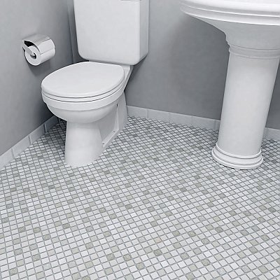 Crystalline Square Grey 12" x 12" Porcelain Mosaic Tile -10 Sheets Per Case -10.2 Sq. Ft.