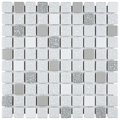 Crystalline Square Grey 12" x 12" Porcelain Mosaic Tile -10 Sheets Per Case -10.2 Sq. Ft.