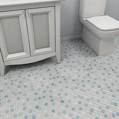 Crystalline Square Blue 12" x 12" Porcelain Mosaic Tile -10 Sheets Per Case -10.2 Sq. Ft.