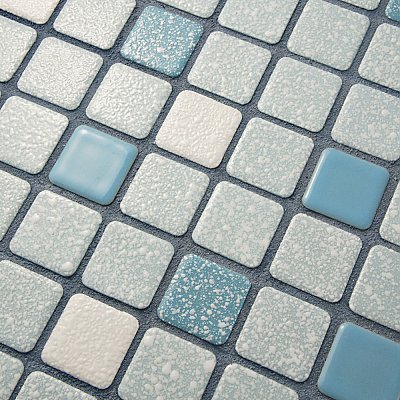 Crystalline Square Blue 12" x 12" Porcelain Mosaic Tile -10 Sheets Per Case -10.2 Sq. Ft.