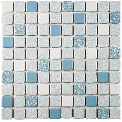 Crystalline Square Blue 12" x 12" Porcelain Mosaic Tile -10 Sheets Per Case -10.2 Sq. Ft.