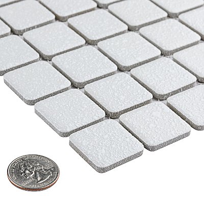 Crystalline Square White 12" x 12" Porcelain Mosaic Tile -10 Sheets Per Case -10.2 Sq. Ft.